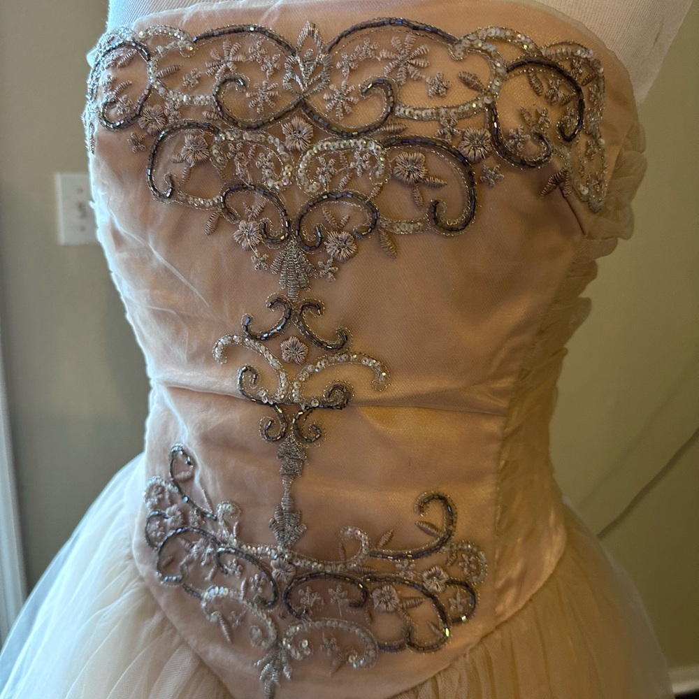 Vintage 80s 90s Scott McClintock prom dress peach princess